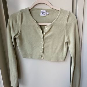 Light green Cropped cardigan